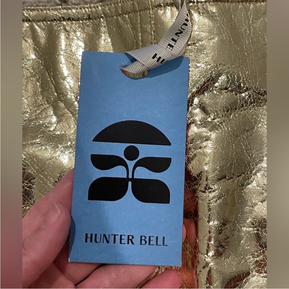 HUNTER BELL Shimmering Gold Faux Leather Mini Skirt - Picture 7 of 8